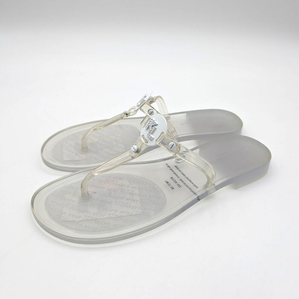 Karl Lagerfeld Paris Wylda Sandals Women's Transparent Clear Size US7M EU37.5